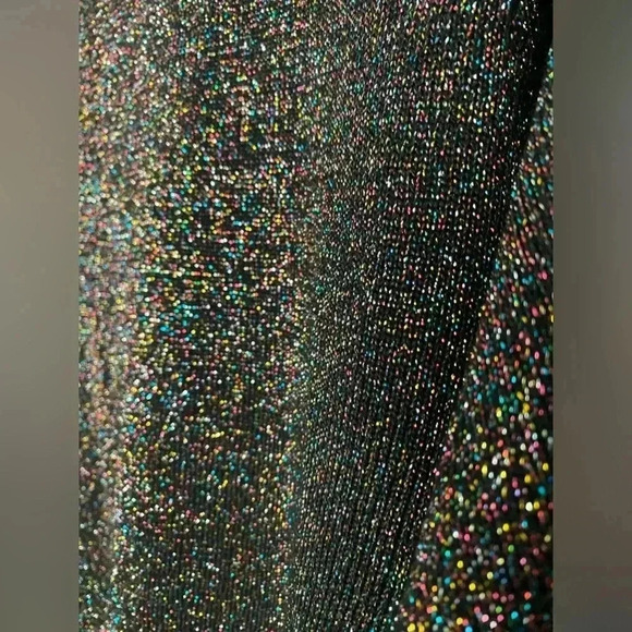 90s Dressbarn women’s black rainbow metallic sparkle sweater turtleneck medium - Picture 5 of 16